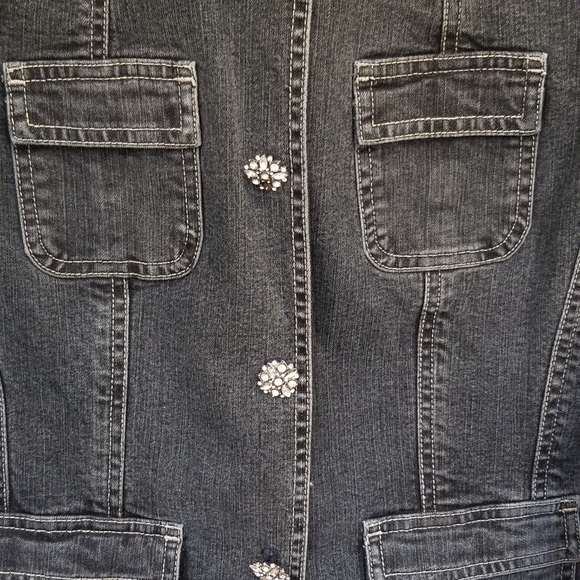 Tahari Dark Denim Blazer- Small petite - Picture 2 of 5